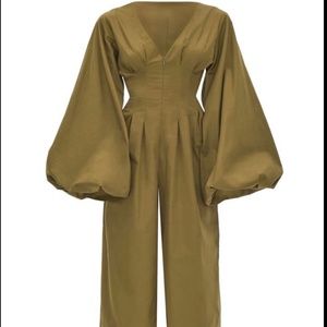 Andrea Iyamah Nia Olive Culotte Jumpsuit